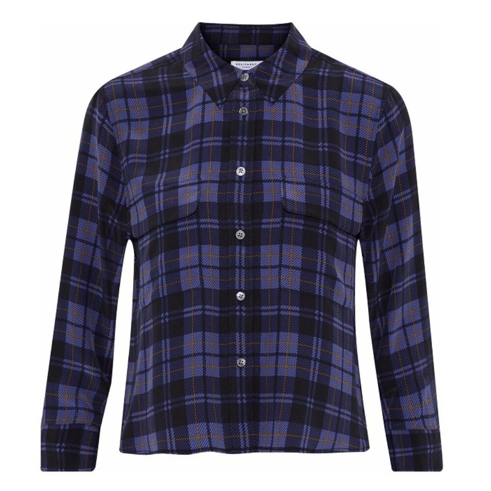 Equipment Signature silk button down shirt in washed silk check